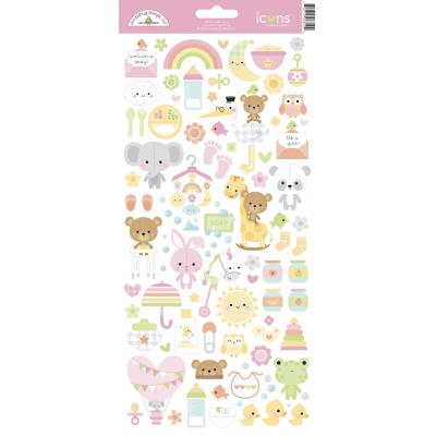 Doodlebug Baby Girl Sticker - Icons